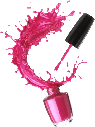 pink nail polish splash